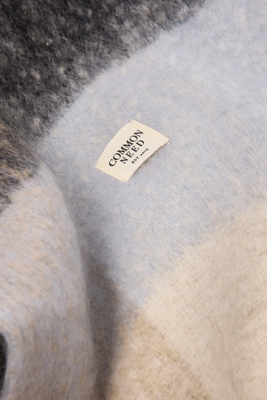 Common Need Ascot Check Scarf Black/Beige/Blue
