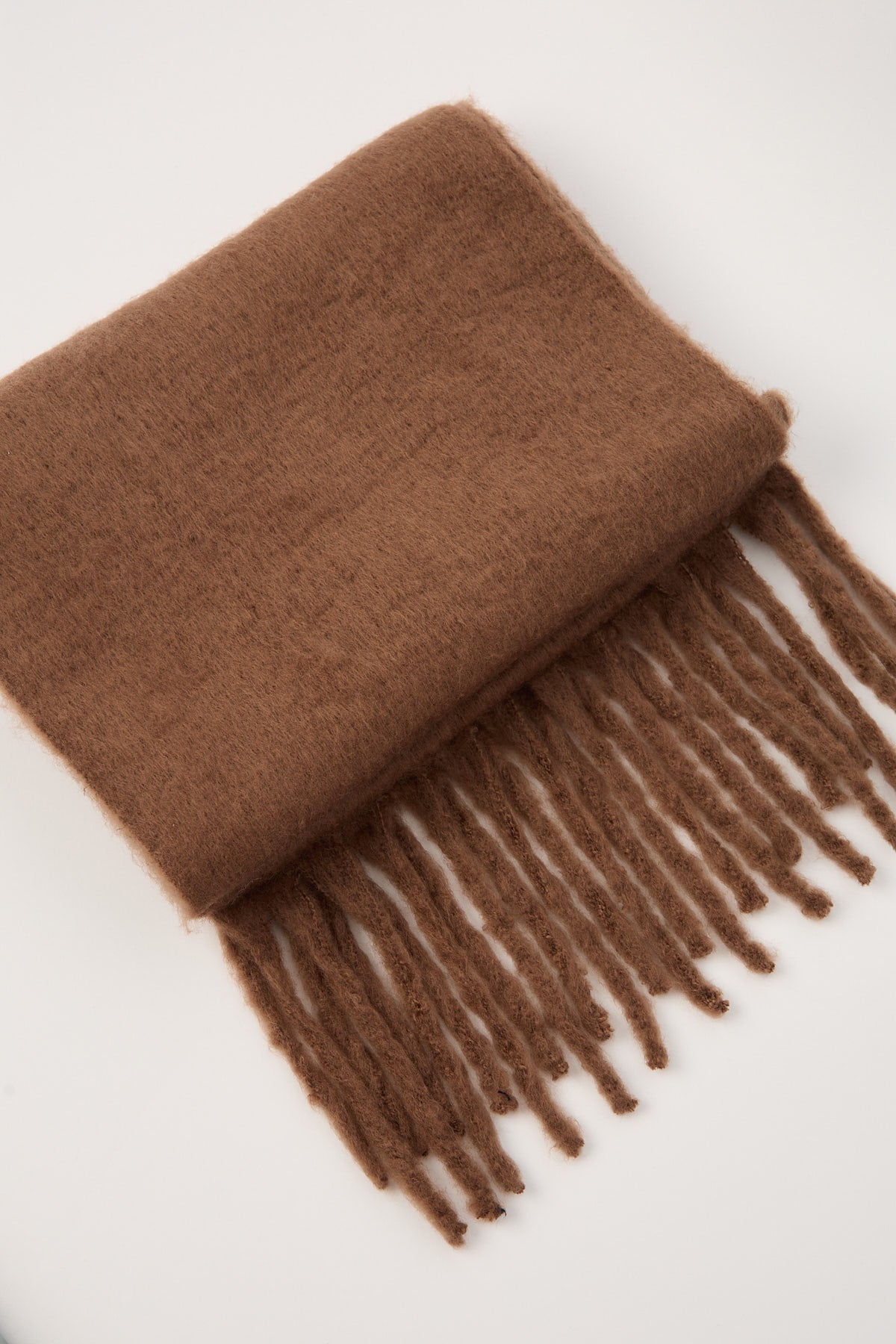 Perfect Stranger PLUSH OVERSIZED KNIT SCARF Brown