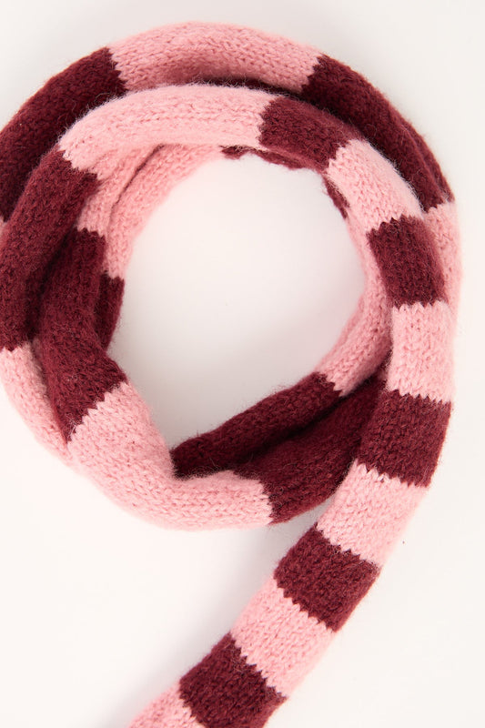 Token Striped Scarf Burgundy/Pink