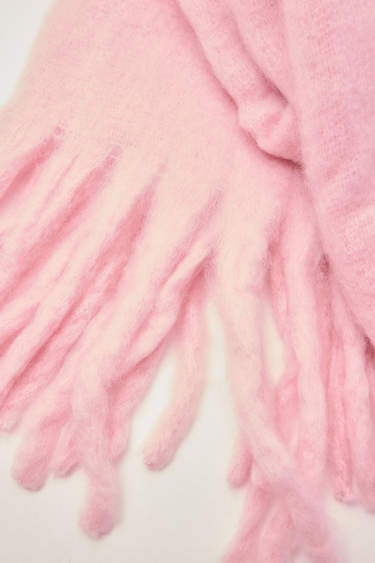 Perfect Stranger Plush Oversized Knit Scarf Baby Pink