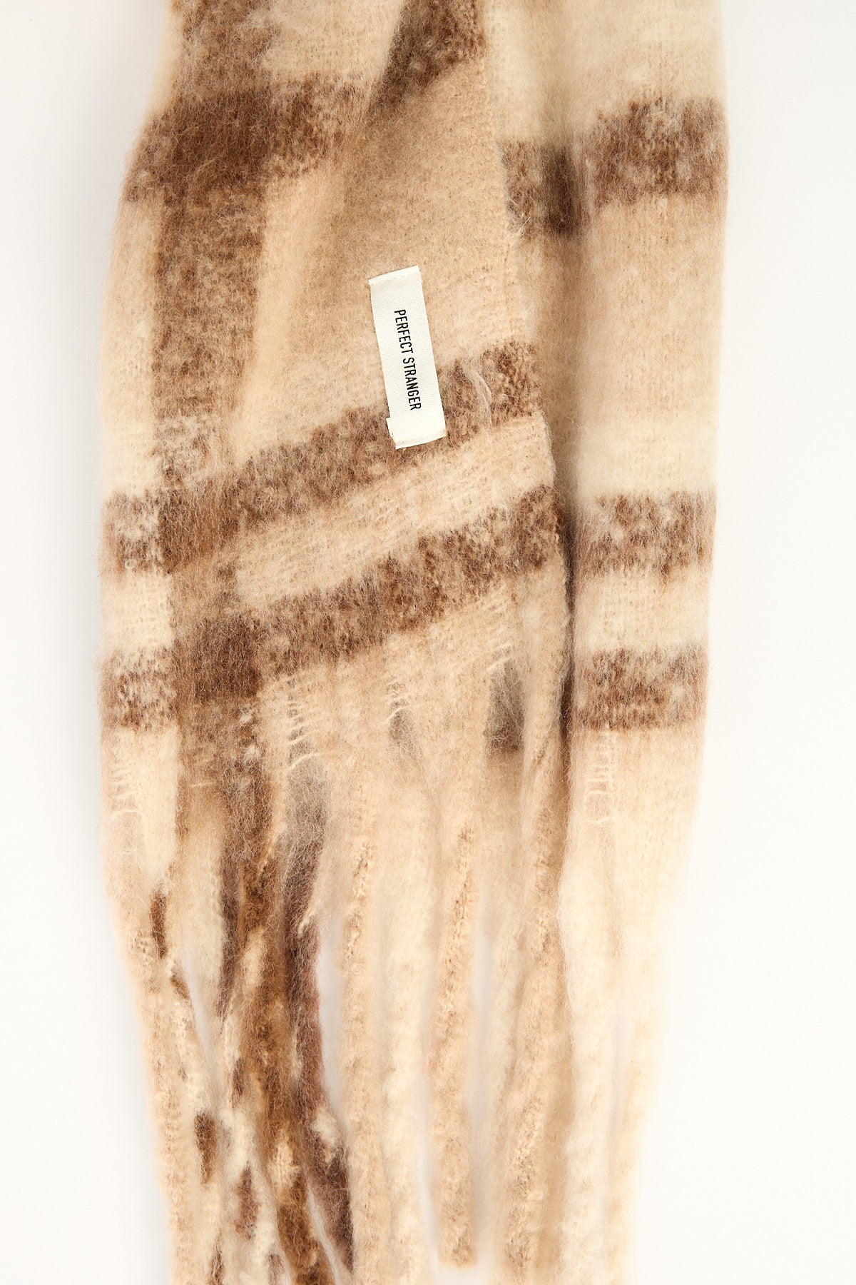 Perfect Stranger Check Plush Oversized Knit Scarf Brown Print