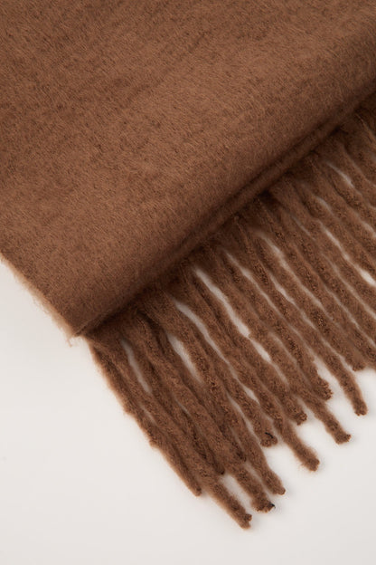 Perfect Stranger PLUSH OVERSIZED KNIT SCARF Brown