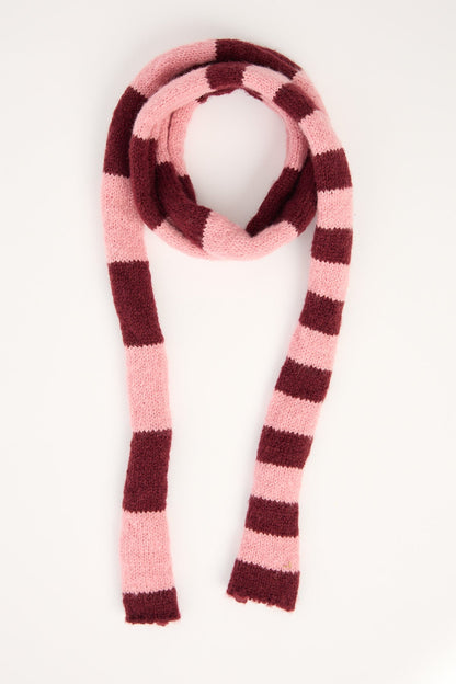 Token Striped Scarf Burgundy/Pink