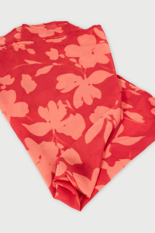 Perfect Stranger Zinna Scarf Red Print